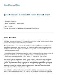 Japan Homewares Industry 2016 Market Research Report 