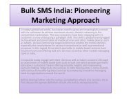 Bulk SMS India Pioneering Marketing Approach