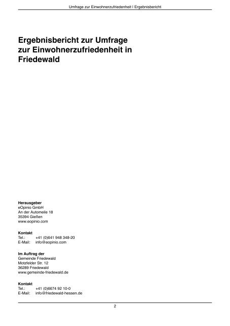 Zufriedenheitsbefragung-Friedewald-Ergebnisbericht