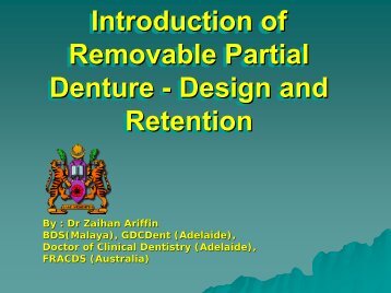 Introduction of Removable Partial Denture - Design
