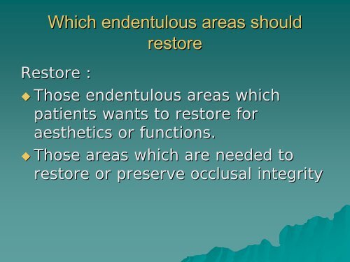 Introduction of Removable Partial Denture - Design