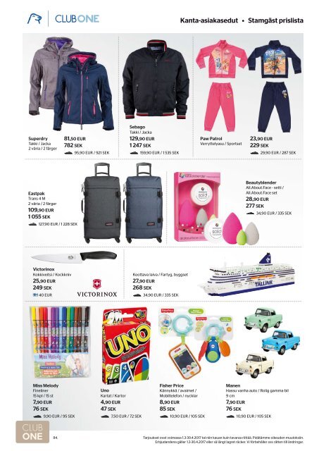 Turku-Stockholm March-April 2017 Silja Line Shopping catalogue – light version