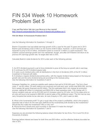 FIN 534 Week 10 Homework Problem Set 5 (2)