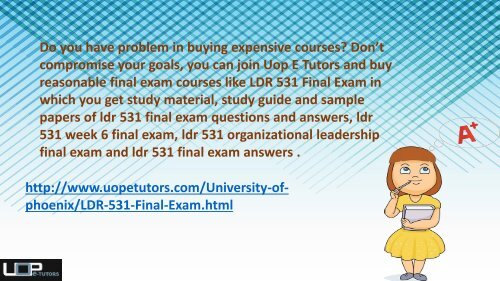 LDR 531 Final Exam Questions and Answers Pdf Download at Uop E Tutors