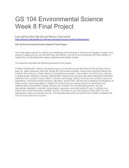 GS 104 Environmental Science Week 8 Final Project