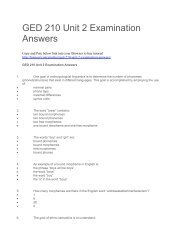 GED 210 Unit 2 Examination Answers