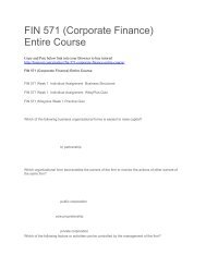 FIN 571 (Corporate Finance) Entire Course