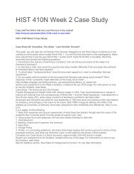 HIST 410N Week 2 Case Study