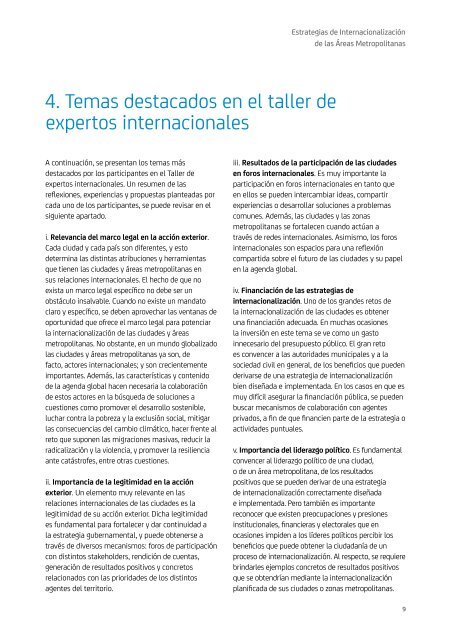 Estrategias de internacionalización de las áreas metropolitanas