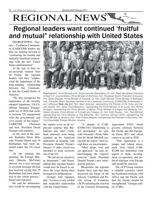 Caribbean Times 1st Issue - Monday 20th February 2017