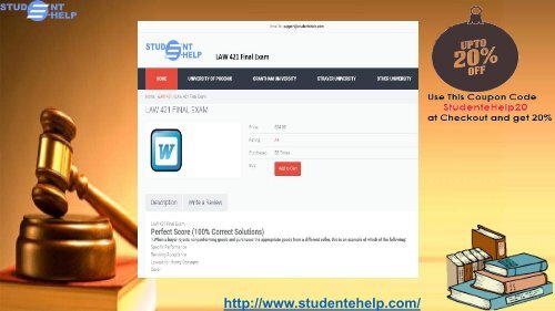 LAW 421 Final Exam Answers Free Pdf Download through Studentehelp