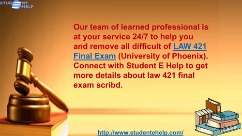 LAW 421 Final Exam Answers Free Pdf Download through Studentehelp