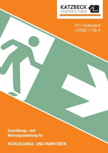 Einstellung- und Wartungsanleitung Notausgangs- und Paniktueren