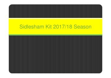 Sidlesham FC Kit 2017