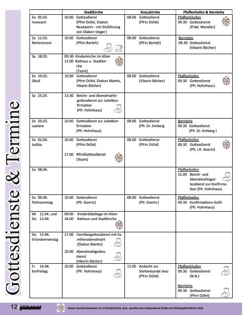 Evang. Kirchengemeinde Roth - Gemeindebrief März bis Mai 2017