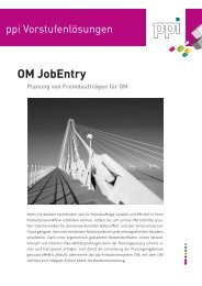 OM JobEntry Planung von Fremdaufträgen für OM - ppimedia.de