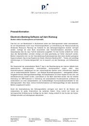 Electronic-Banking-Software auf dem Rückzug. Banken ... - PPI AG