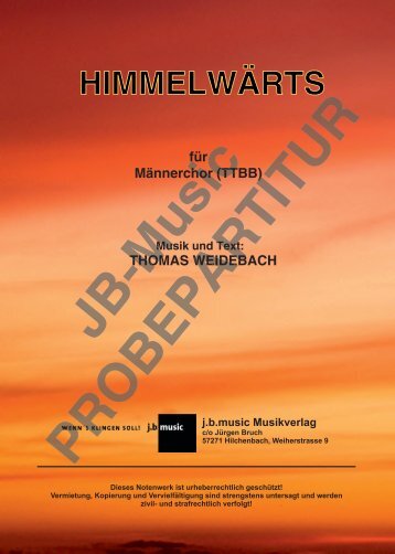Himmelwärts (für Männerchor TTBB)