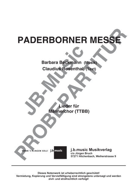 Paderborner Messe (Männerchor-Ausgabe)