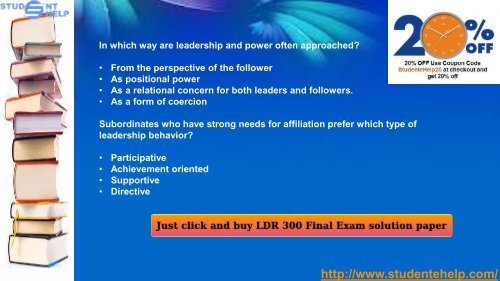 LDR 300 Final Exam With Week 5 Pdf Download via Studentehelp