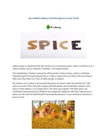 5 Incredible Indian Colorful Spices in our Food