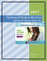 Thinking Of Medical Abortion Options Know How To