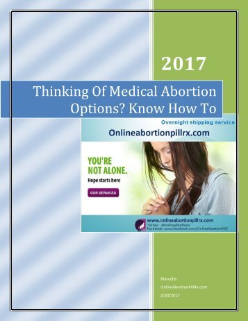 Thinking Of Medical Abortion Options Know How To