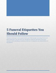 5 Funeral Etiquettes You Should Follow