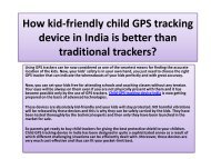 How kid-friendly child GPS tracking device in India is better than traditional trackers