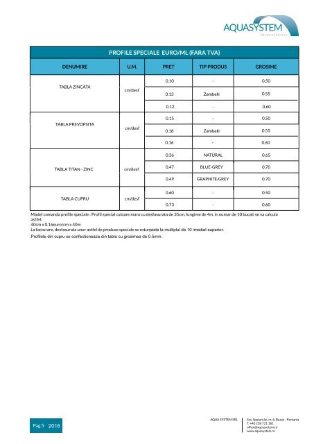 Lista pret AQUA 2016 - rev nov 2016 