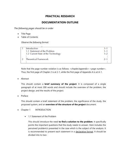 Documenting Paper PRACTICAL RESEARCH DOCUMENTATION OUTLINE v1 (1)