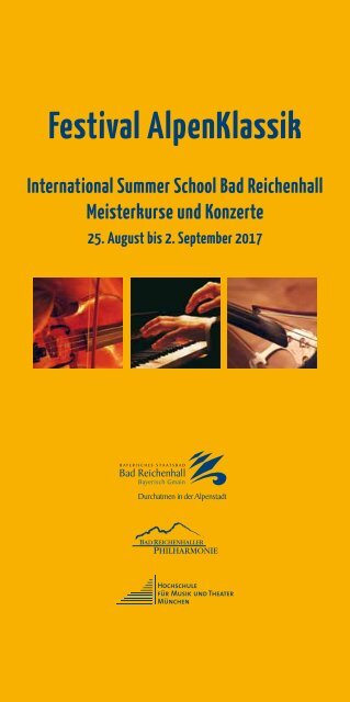 Festival AlpenKlassik Bad Reichenhall mit International Summer School 