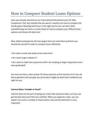 compare mortgage options