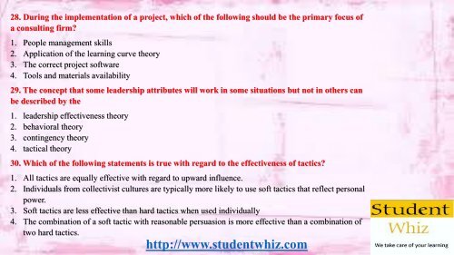 STR 581 Capstone Exam Part 1 Answers for STR 581 Final Exam Part 1