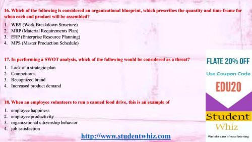 STR 581 Capstone Exam Part 1 Answers for STR 581 Final Exam Part 1