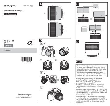 Sony SEL50F18F - SEL50F18F Istruzioni per l'uso Polacco