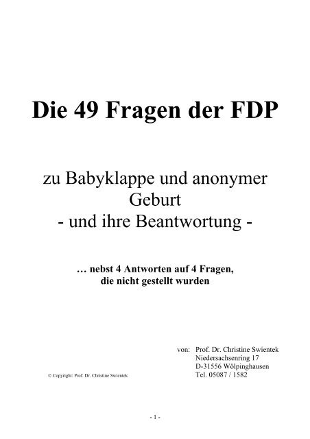 Die 49 Fragen der FDP
