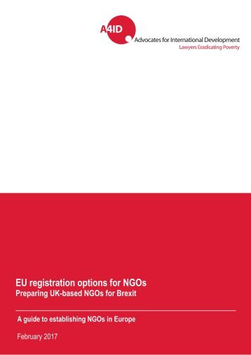 EU registration options for NGOs