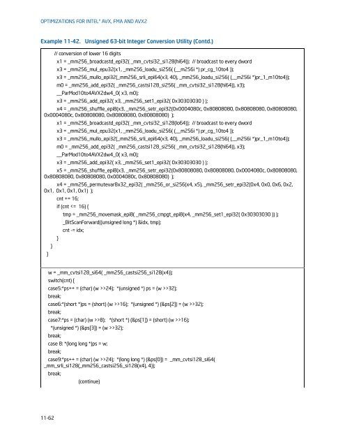 OPTIMIZATIONS FOR INTEL®