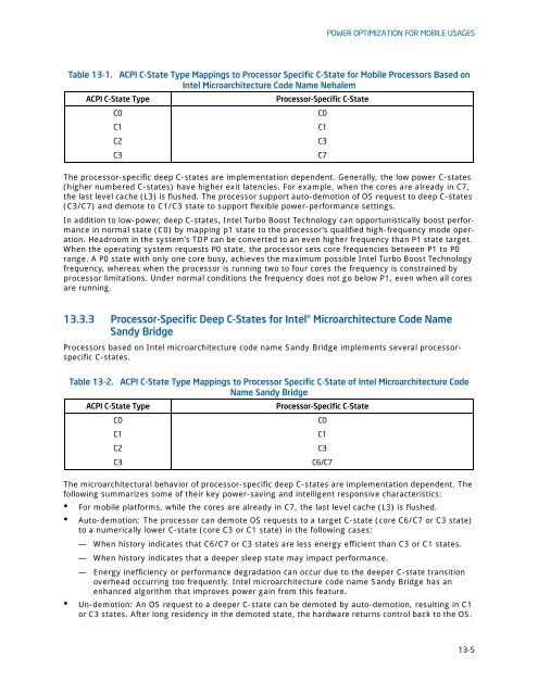 POWER OPTIMIZATION FOR MO