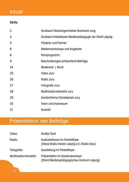 MEDIENFESTIVAL & PREISVERLEIHUNG ... - Visionale Leipzig