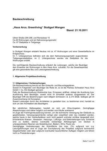 Baubeschreibung - Finanzdienstleistungen Marco Mahling