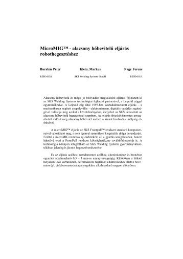 MicroMIG - REHM Hegesztéstechnika Kft.