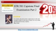 STR 581 Final Exam Part 2 with STR 581 Week 4 Capstone Final Examination Part 2