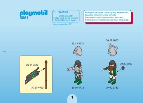 Playmobil 5861 - Notice de montage Playmobil 5861