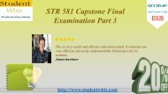 STR 581 Week 6 Capstone Examination Part 3 Answers for STR 581 Capstone Final Exam Part 3