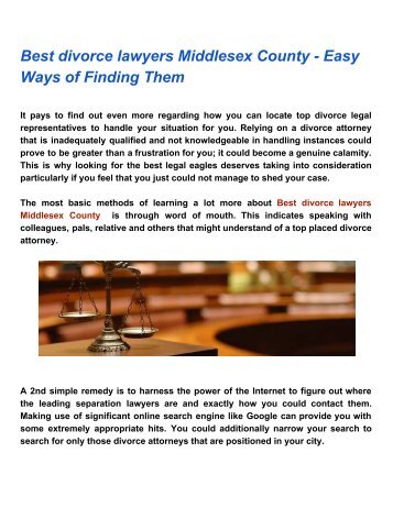 Best divorce lawyers Middlesex County - Easy Ways of finding them