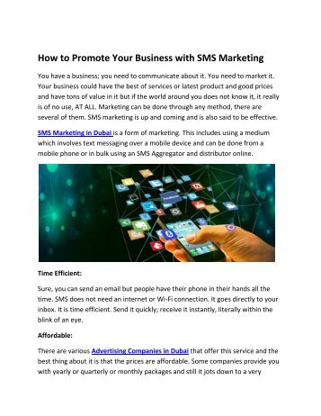 How to Promote Your Business with SMS Marketing