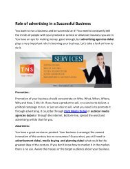 Role of advertising in a Successful Business