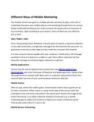 Different Ways of Mobile Marketing